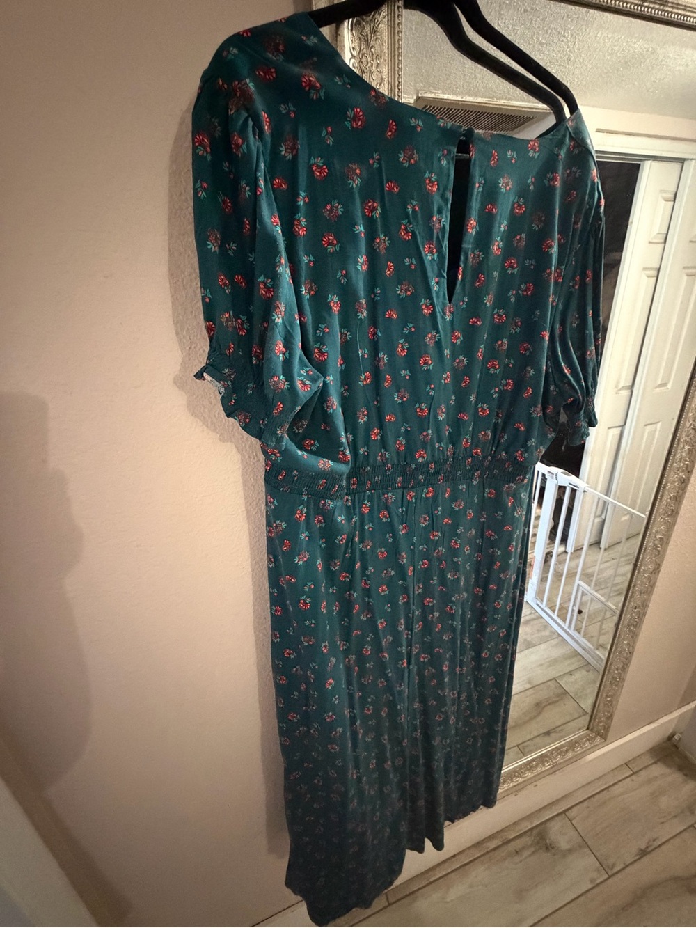 torrid Teal Floral Maxi Dress with Puff Sleeves